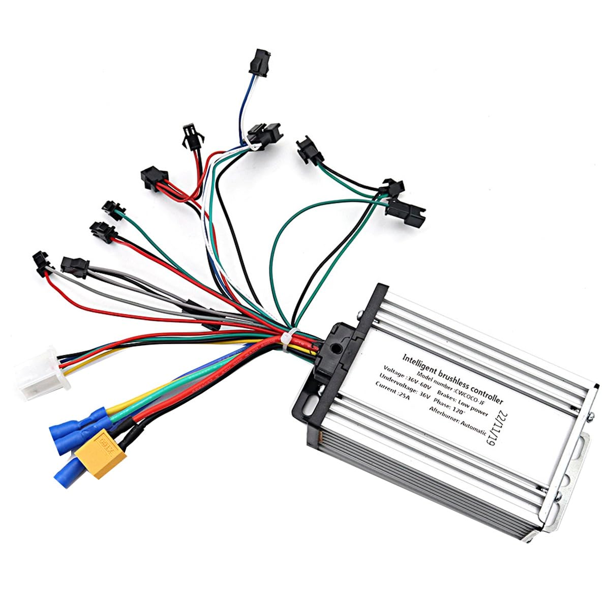 Ginobili Electric Scooter 36V-60V 25A Controller 36V 48V 52V 60V Intelligent Brushless Controller Motor Controller E-Bike Controller