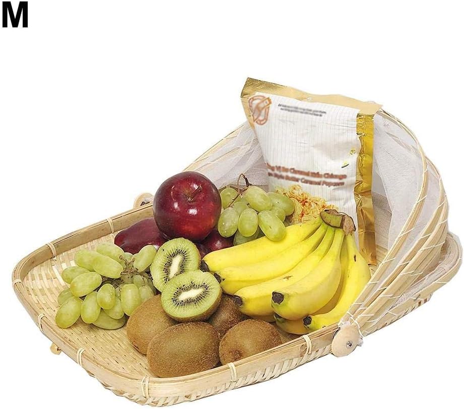 Canasta para servir alimentos Foxlove con tapa Pan tejido a mano