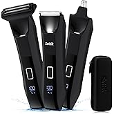 Manscape Body and Ball Trimmer for Men, 3-in-1 Pubic Groin & Nose Hair Trimmer, Ball Shaver & Body Groomer, Wet/Dry Electric Razors for Smooth Shaving, IPX7 Waterproof with Travel Case