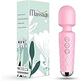 jtffer Personal Portable Cordless Massage Wand - Handheld Vibration Massager with Multiple Speeds and Modes for Full Body, Sports Recovery and Travel (Pink)