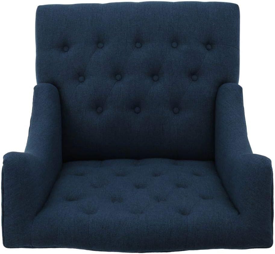 Christopher Knight Home Toddman High-Back Fabric Club Chair, Dark Blue: Furniture & Decor