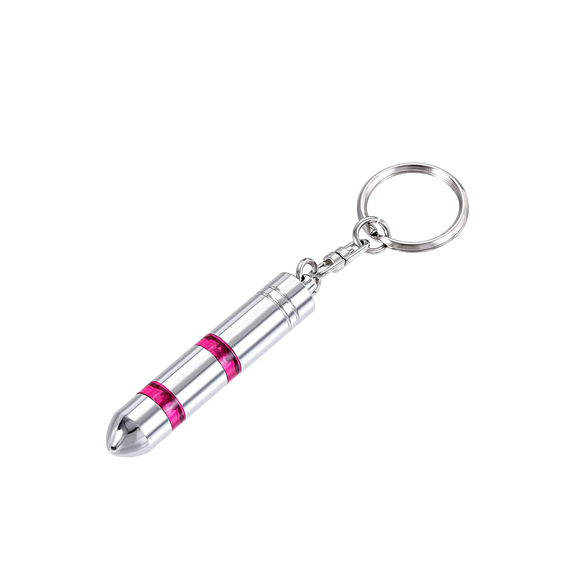sourcing map Anti-Static Keychain Static Secondary Electricity Discharge ESD Keyring, Surface Chromed, Magnetic Head. (Red)