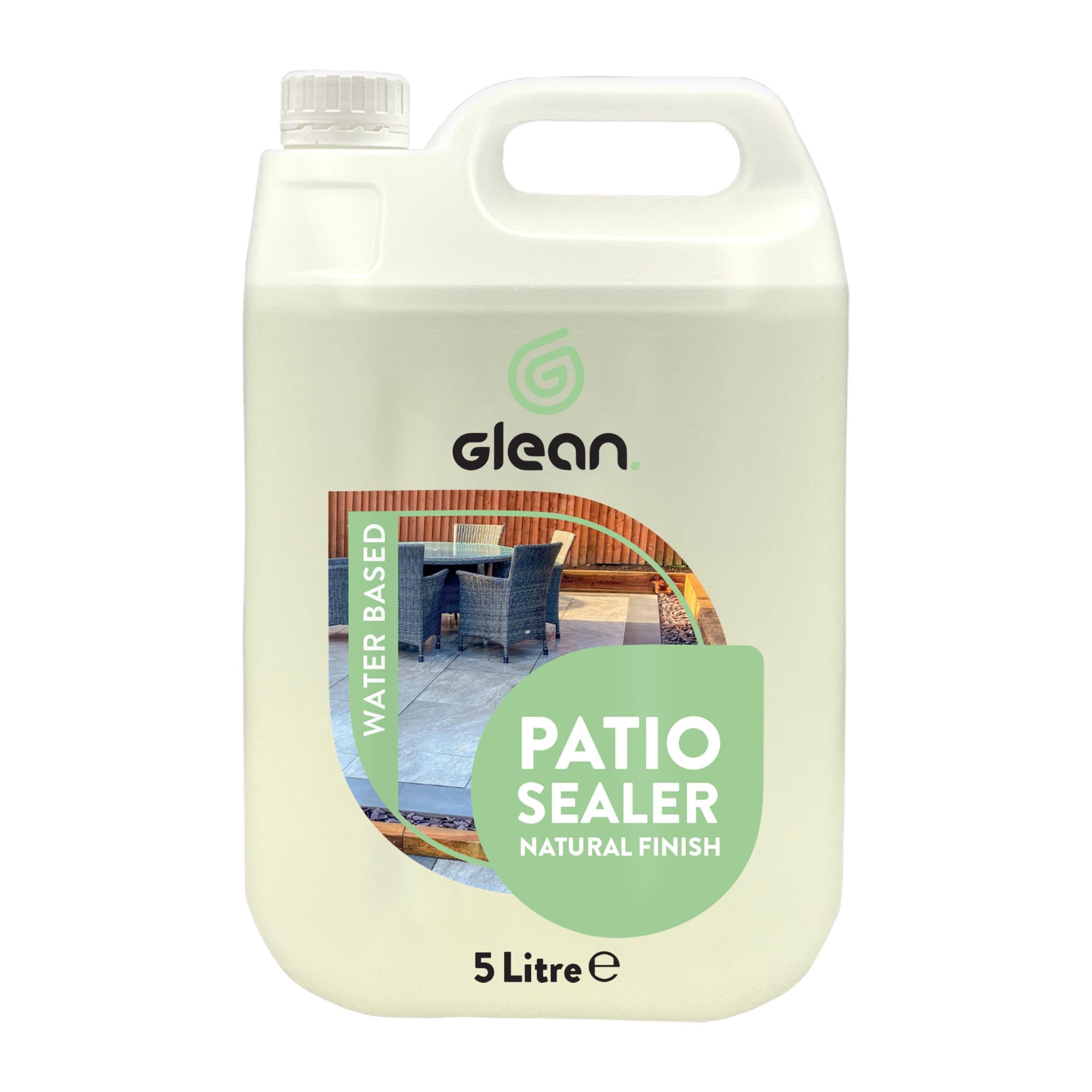 GLEAN Patio Stain Stop Sealer | Water Based Impregnating Sealer | Natural Stone Patios & Flooring | Protects Against Oil, Grease, Dirt, Limescale, Water Staining | Natural Finish | 5 Litre