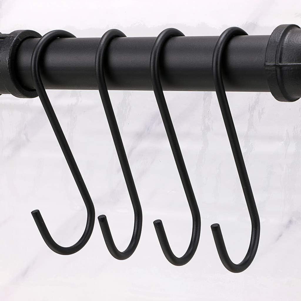 Sumnacon 16 Inch Industrial Pipe Pan Pot Rack with 8-Hooks, Wall Mounted Metal Rail Kitchen Utensil Pot Pan Lid Storage Organizer/Cookware Holder with Hardwares: Kitchen & Dining