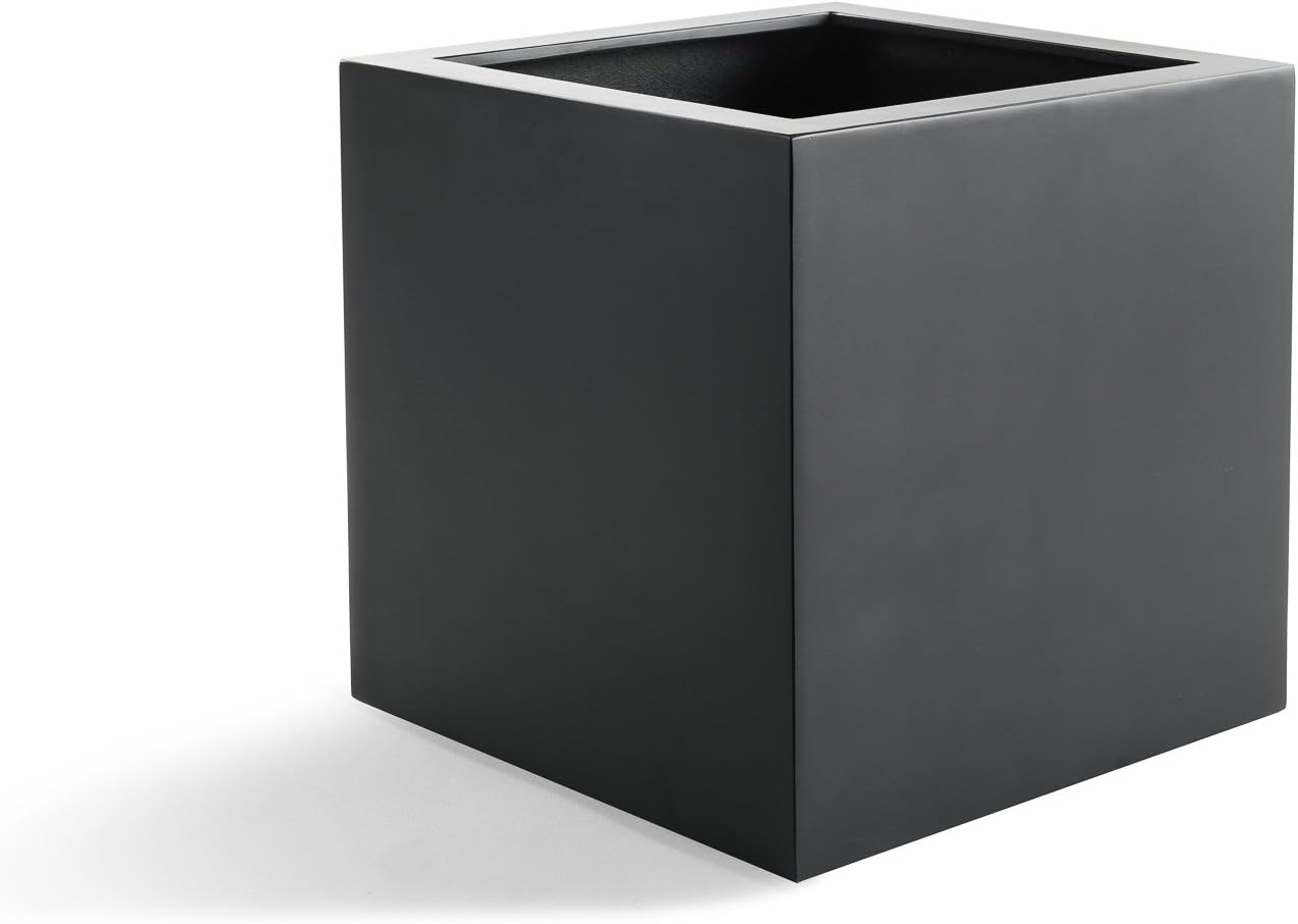 Planter"Luca No. 1 Cube" Slate Grey Square Fibreglass *2 Year Guarantee* - 40x40x40cm - F015