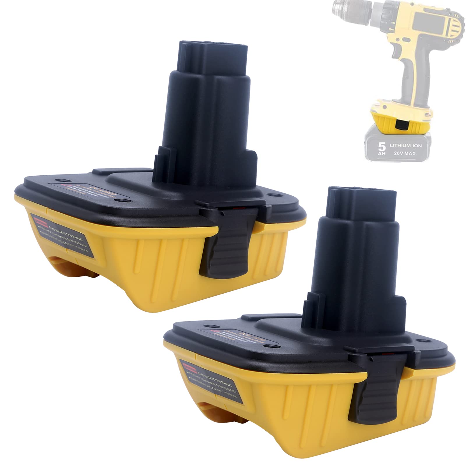Photo 1 of Lasica 2Pack DCA1820 18V to 20V Adapter Compatible with Dewalt 18V XRP Tools - Compatible with Dewalt Battery Adapter Work with 20V Max Battery DCB201 DCB203 DCB204 DCB206