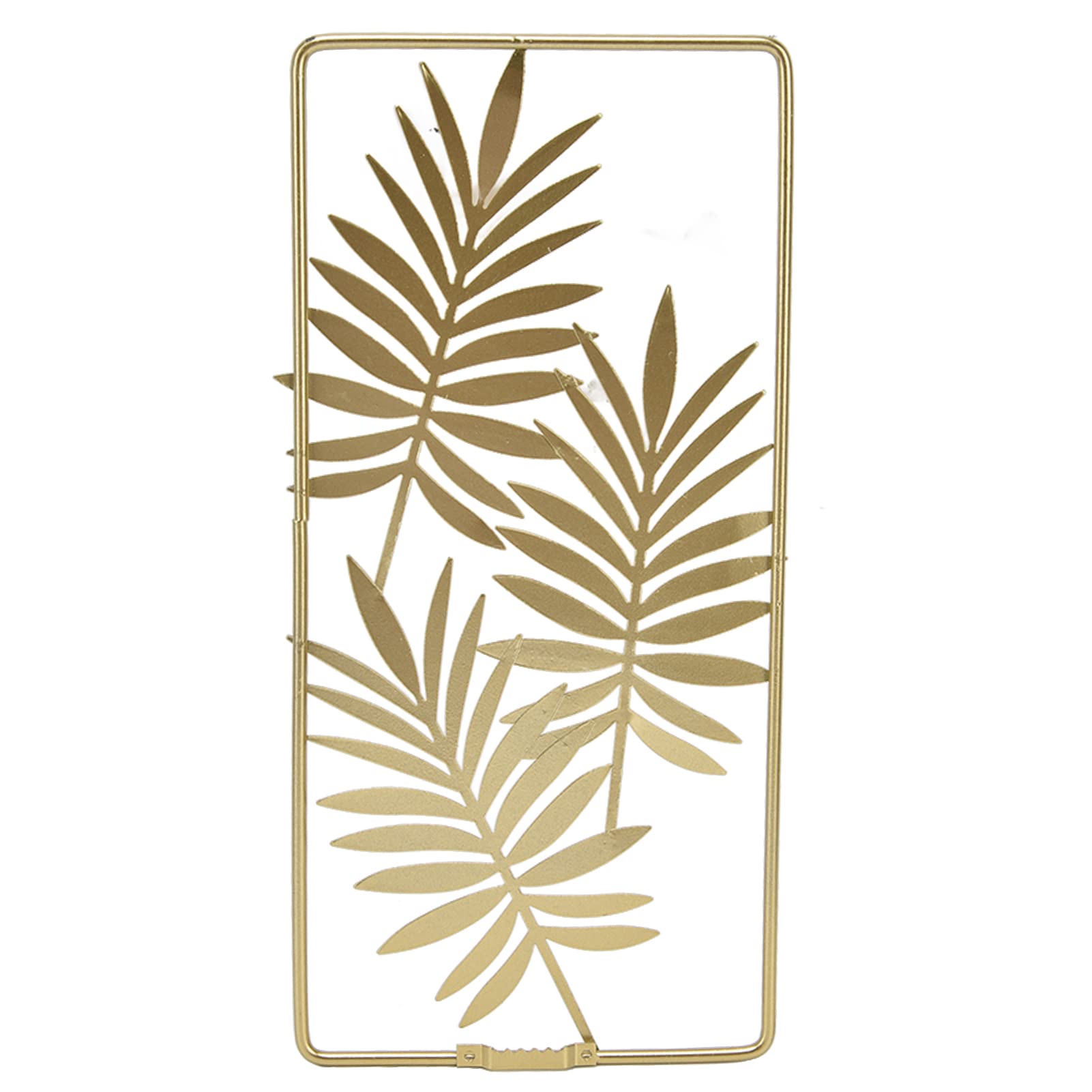 Metal Leaf Wall Art Decor, 3D Modern Wall Ornaments Hanging Decoration with Frame, Minimalist Abstract Line Wall Art for Living Room Office Home Hotel, 11.61 X 5.71In, Gold Leaves