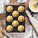 Baker Boutique 8541890740, Black Silicone Bun Hamburger Non-stick Perforated Bakery Mold, Round Mould, Baking Liners Mat Bread Form Pan (8 Loaves, 17.1