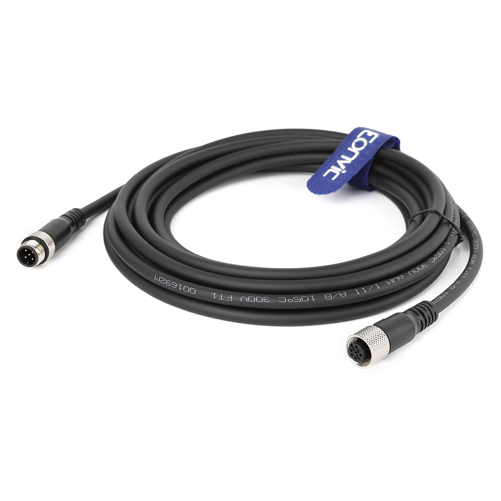 Eonvic Industrial M12 5 Pin Male to Female Aviation Sensor Connector Electrical PVC Cable 4M