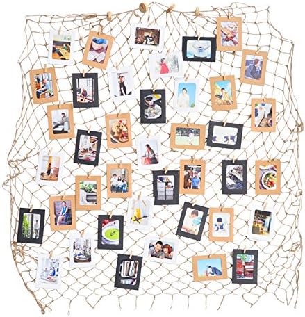 Mediterranean Style Wall Grid Decorative,Nautical Style Fishing Net, Wall Decor, Ocean Pirate Beach Theme Party Decorations (Creamy White)