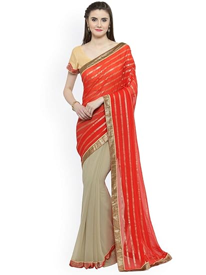 Shaily Womens printed jacquard Saree[SMA-6612_Multicolor]