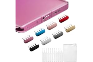 8 pcs Type C Anti Dust Plug, VEINARDYL USB C Charging Port Protector Cap with 10 Cleaning Brush, Headphone Jack Dust Plug Cha