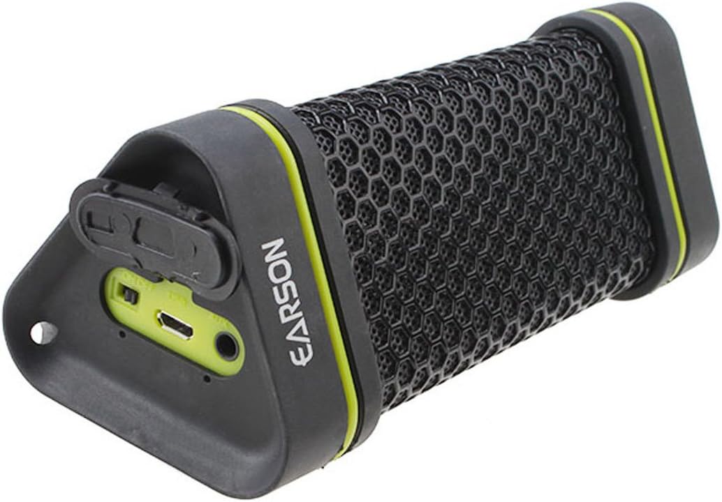 EARSON 3.5MM Jack Black Waterproof Shockproof Wireless Bluetooth Speaker for iPod iphone4/4s/5 Samsung Galaxy NoteII S3 S4 Smartphone PC