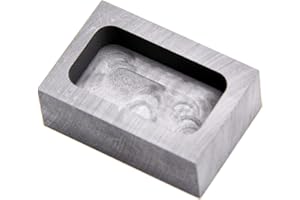 JIUDANI Graphite Ingot Mold, High Purity Refining Graphite, Melting Casting Mould for Gold Silver Aluminum Copper Brass Zinc Plumbum and Alloy Metals (2.17x1.46x0.79inch/150gGold)