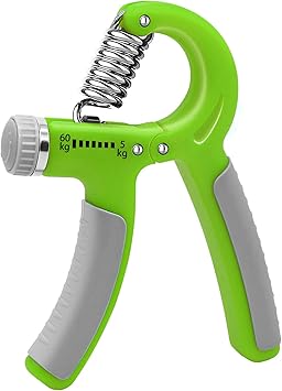 Amazon ハンドグリップ 握る器具 筋トレ 握力トレーニング 握力 負荷調整式 ハンドグリッパー ストレス解消 リハビリ器具 テニス 野球 握力強化訓練 握りやすい 滑りづらい 男女兼用 負荷5 60kg グリーン グリップ リストトレーナー