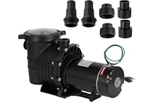 SHZOND Swimming Pool Pump 1.5HP 110/220V, Pool Pump Single Speed 1100W, 6500 GPH In/Above Ground Pool Pump