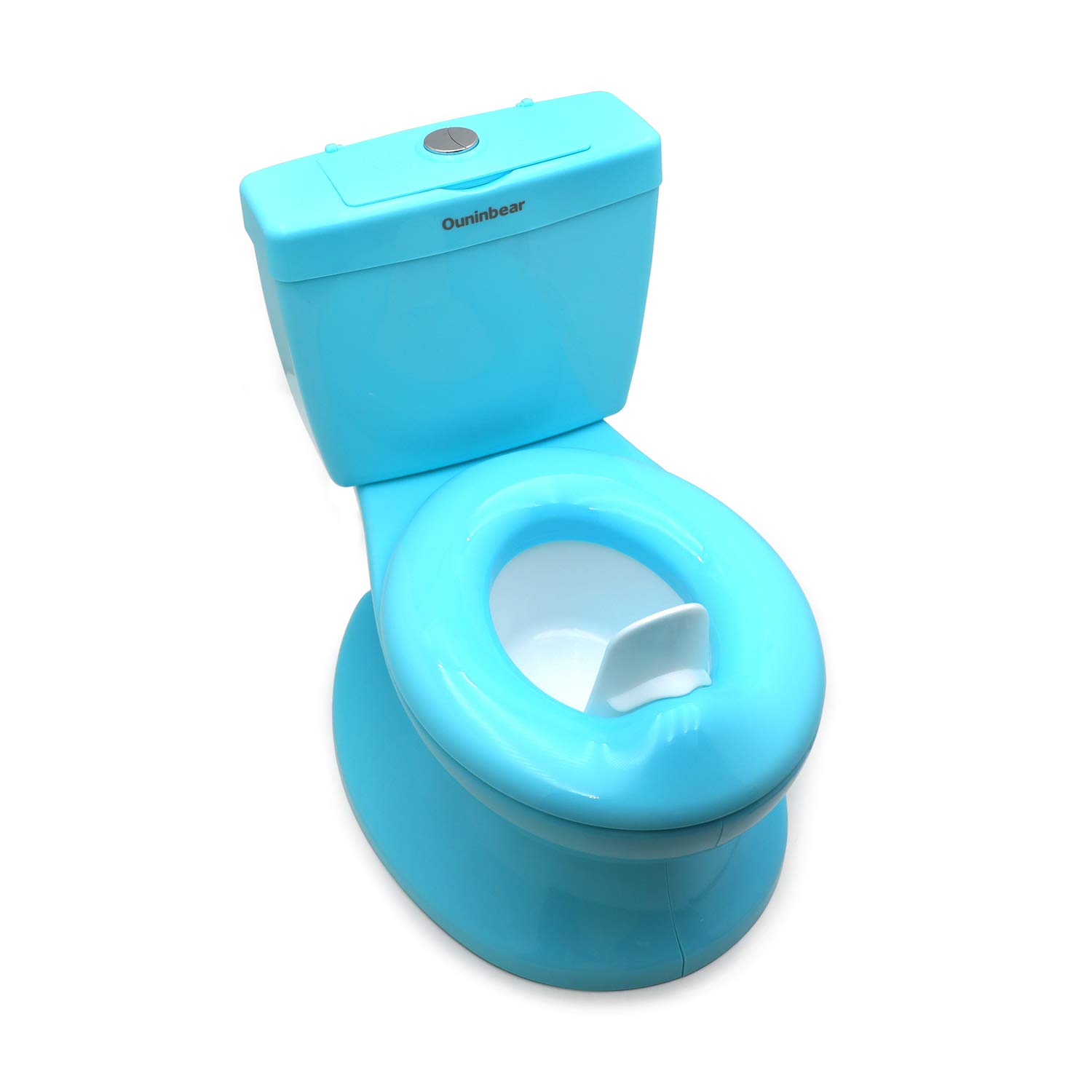 HTTMT- Blue Portable Toddler Potty Training Toilet w/Flushing Sound Baby Chair Seat Kid (Center Push Flushing) [P/N: ET-BABY004-BLUE]