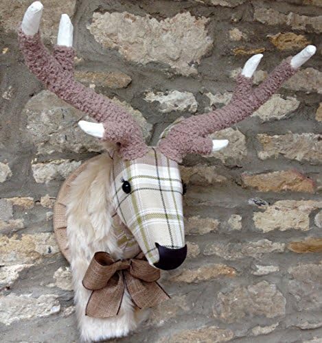 Handmade faux taxidermy Green woven Berridale deer stag wall mounted animal head trophy