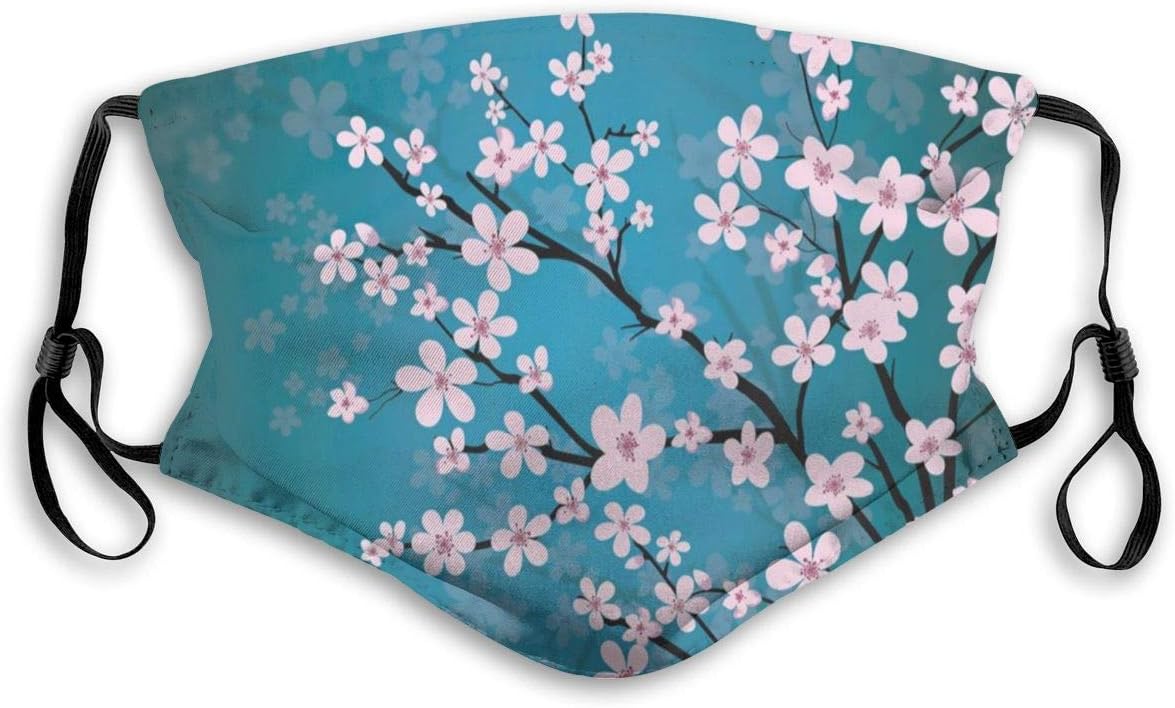 Fillter Face Cloth For Men Pink Flowers Blossom Reusable Cold Mouth Anti Dust Ear Loops For Running Double Protection