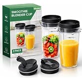 16oz Blender Cup Set Compatible with Ninja Replacement Parts, Single Serve Blender Cups+Sip &amp; Seal lids for QB3001SS Fit Compact Personal QB3000 BL660 BL740 BL770 BL780 BL810