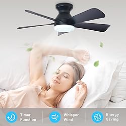 Depuley Modern Ceiling Fan with Light: 35-Inch