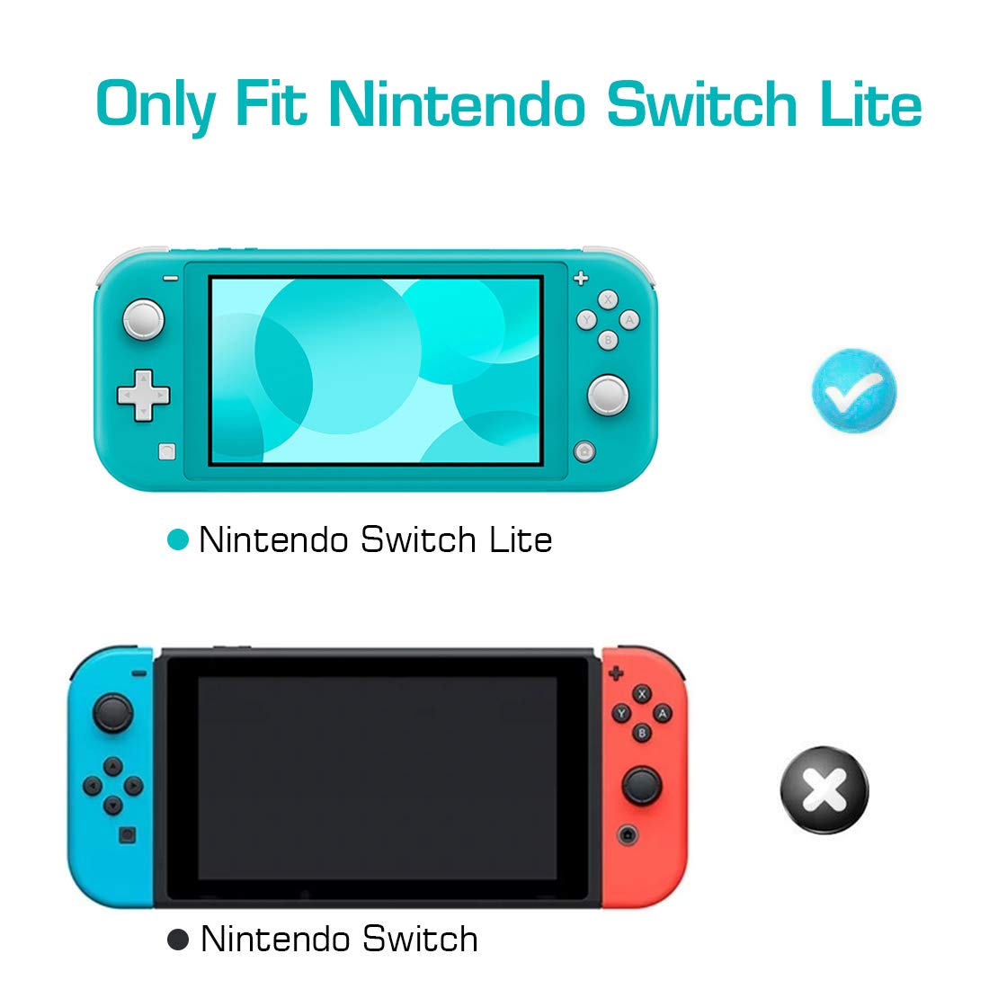 MoKo Case Compatible with Nintendo Switch Lite, Silicone Protective Rubber Cover, Shock-Absorption Anti-Scratch Non-Slip Case Compatible with Nintendo Switch Lite Console - Turquoise