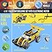 4 in 1 electric race car building set, 216 pieces kids DIY...