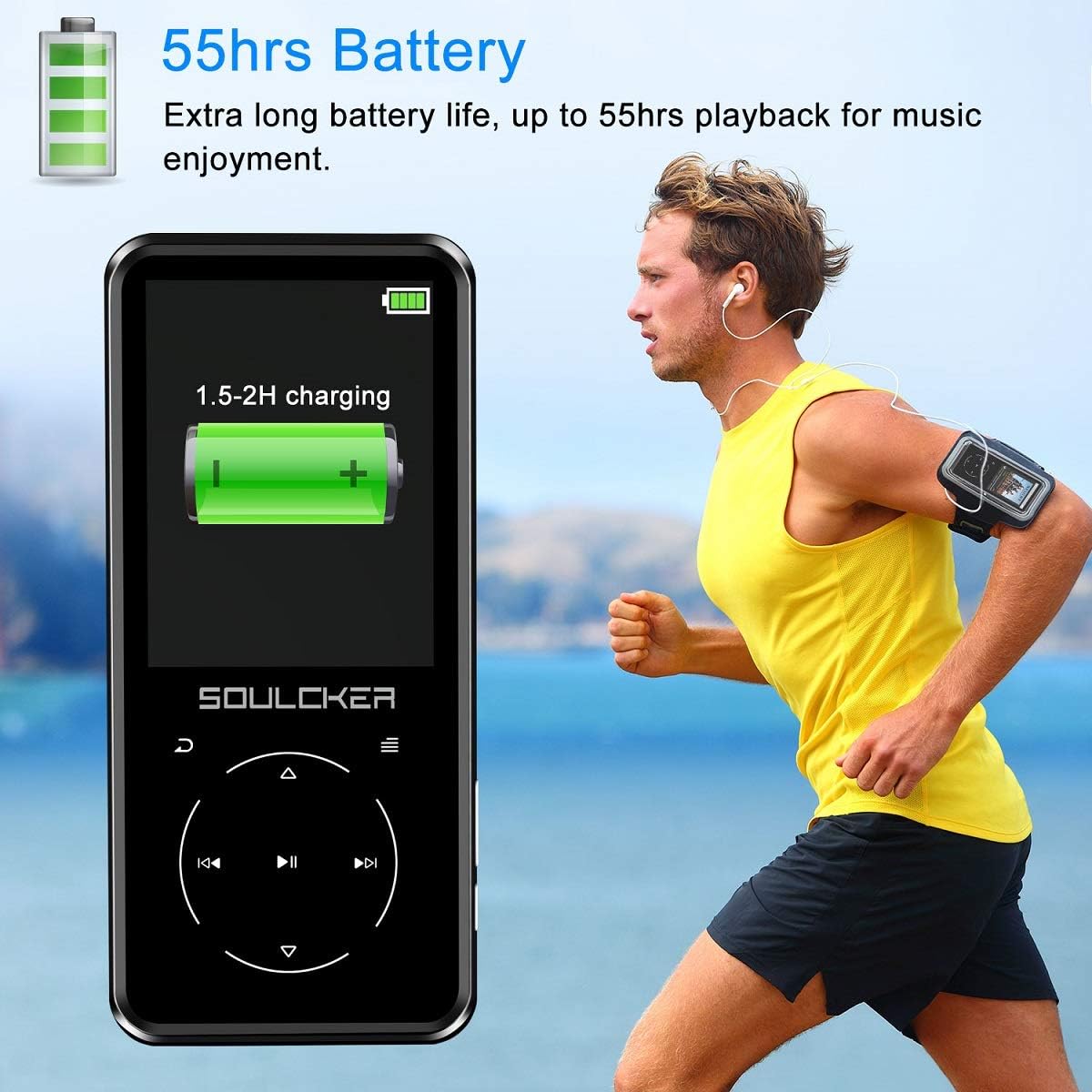 MP3 Player, 16GB MP3 Player with Bluetooth 4.0, Portable HiFi Lossless Sound MP3 Music Player with FM Radio Voice Recorder E-Book 2.4'' Screen, Support up to 128GB (Headphone, Sport Armband Included): Electronics