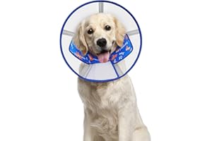 Supet Soft Dog Cone Collar for Large Medium Dogs, E Collar for Dogs After Surgery to Stop Licking, Comfortable Elizabethan Collar, Cone of Shame Alternative, Adjustable Pet Recovery Collar (M)