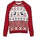 Blueberry Pet Reindeer Dog Owner Sweater in Tango Red & Blue, Large, Matching Holiday Dog Sweater Available Separately