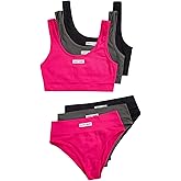 BEAUDRM Women's 3 Pack Lingerie Sets Letter Wireless Bralettes No Show Bra and Panty Comfy Nightwear Matching Underwear Sets