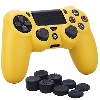 yellow playstation 4 controller