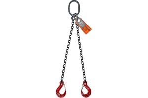 Advantage Rigging - Chain Sling - 3/8" x 10' Double Leg with Sling Hooks - Grade 80