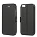 MTRONX Phone Case for iPhone 5s case, iPhone 5 case, iPhone SE case, Magnetic Ultra Folio Flip Slim PU Leather Soft TPU Twill Case Cover with Stand - Black(MS-BK)