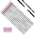 TIGER ARCHERY 30Inch Carbon Arrow Practice Hunting Arrows with Removable Tips for Compound & Recurve Bow(Pack of 12)