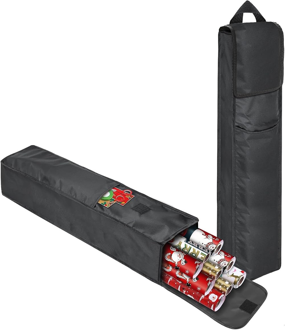 Dijia Christmas Wrapping Paper Storage Bag 79x14x14 cm 2 Pack Fabric