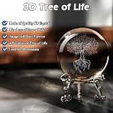IFOLAINA Tree of Life 3D Crystal Ball Paperweight Glass Sphere 2.4in view 2