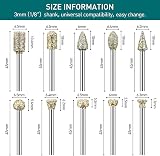 FOTYBEI Diamond Grinding Burr Bit Set 20Pcs 1/8 Inch Shank Dremel view 6