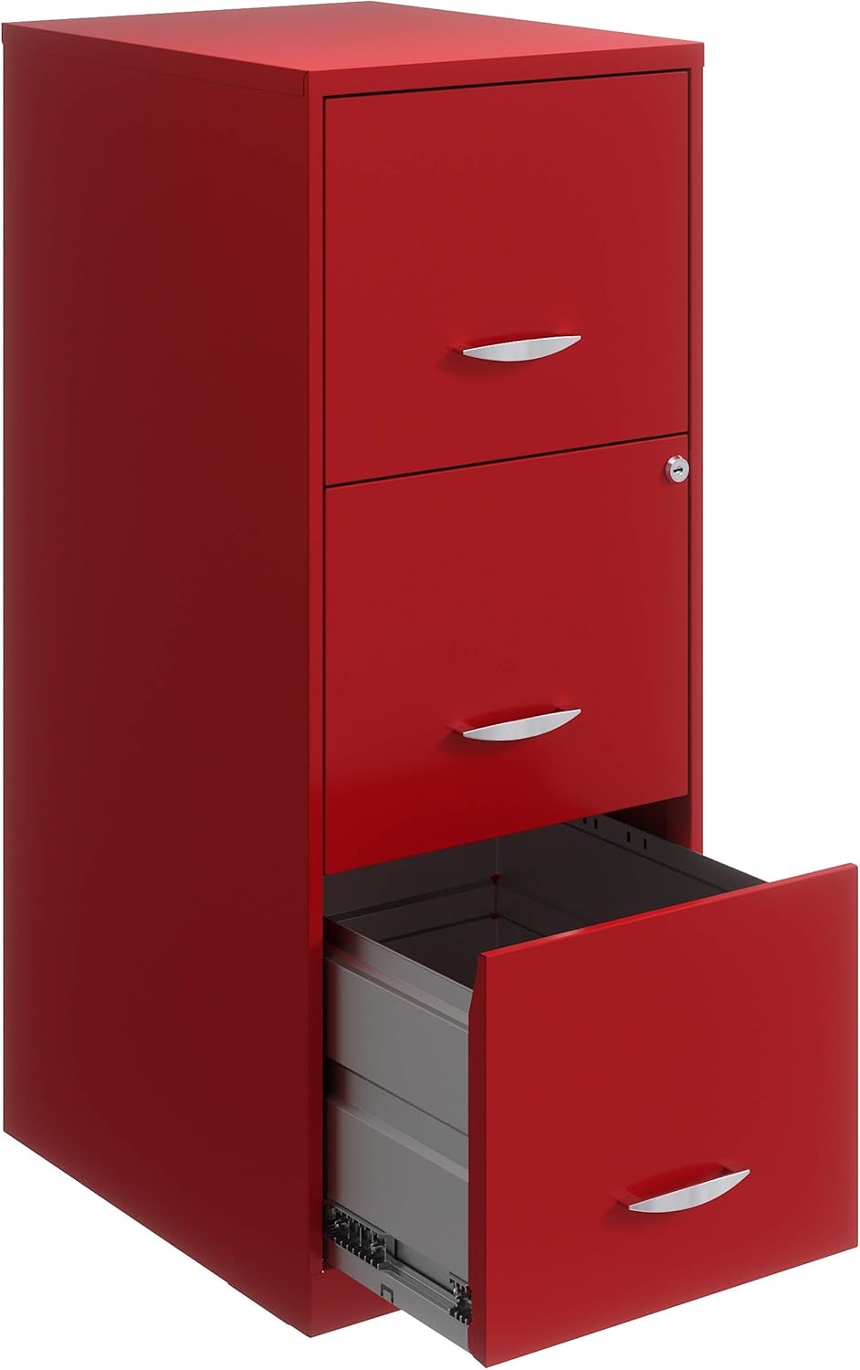 Amazon Com Hirsh Home Office 18 Deep 3 Drawer Vertical File Cabinet With Lock In Red Office Products
