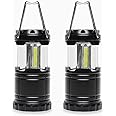 Lunabode LED Battery Powered Camping Lantern ( 2 Pack )- Portable COB Hanging Lamp Lights | Waterproof Collapsible Lantern Flashlight for Tent Lights, Power Outages, Hurricane Emergency, Hiking