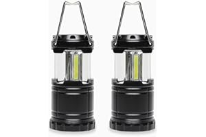 Lunabode LED Battery Powered Camping Lantern ( 2 Pack )- Portable COB Hanging Lamp Lights | Waterproof Collapsible Lantern Flashlight for Tent Lights, Power Outages, Hurricane Emergency, Hiking