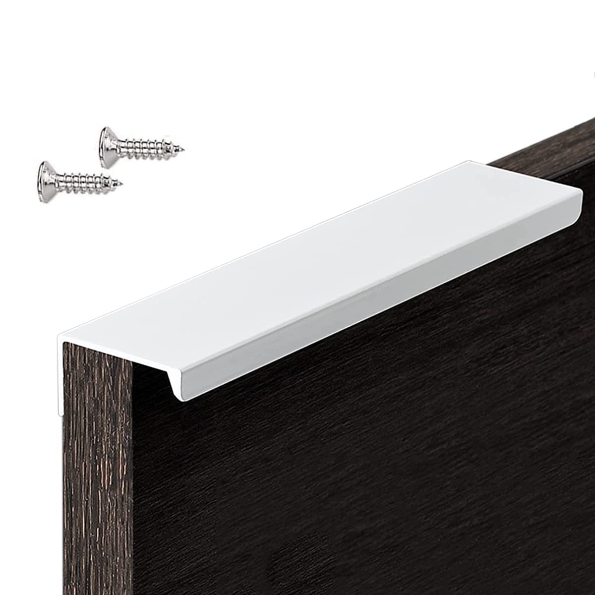 BOOLSFMAM Pack of 6 Concealed Cupboard Handles for Kitchen, Door, Drawer, Furniture - Bright White for Wardrobe, Bedroom, Bathroom — image 1