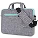 BRINCH 15-15.6 Inch Multi-functional Suit Fabric Portable Laptop Sleeve Case Shoulder Messenger Bag Briefcase for Laptop, Tablet, Macbook, Notebook - Grey-Green