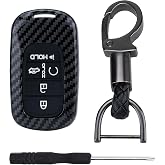 BFXM Key Fob Cover, 5 Buttons Carbon Fiber Key Fob Case | Fob Case Protector Fit for Honda 2022 2023 2024 2025 Civic Accord CR-V HR-V V Pilot SI EX EX-L Touring, Car Accessories