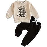 allshope Baby Boy Fall Clothes Set Long Sleeve Crewneck Sweatshirts Pants Cute Infant Newborn Outfits 6 12 18 24 Months 2T