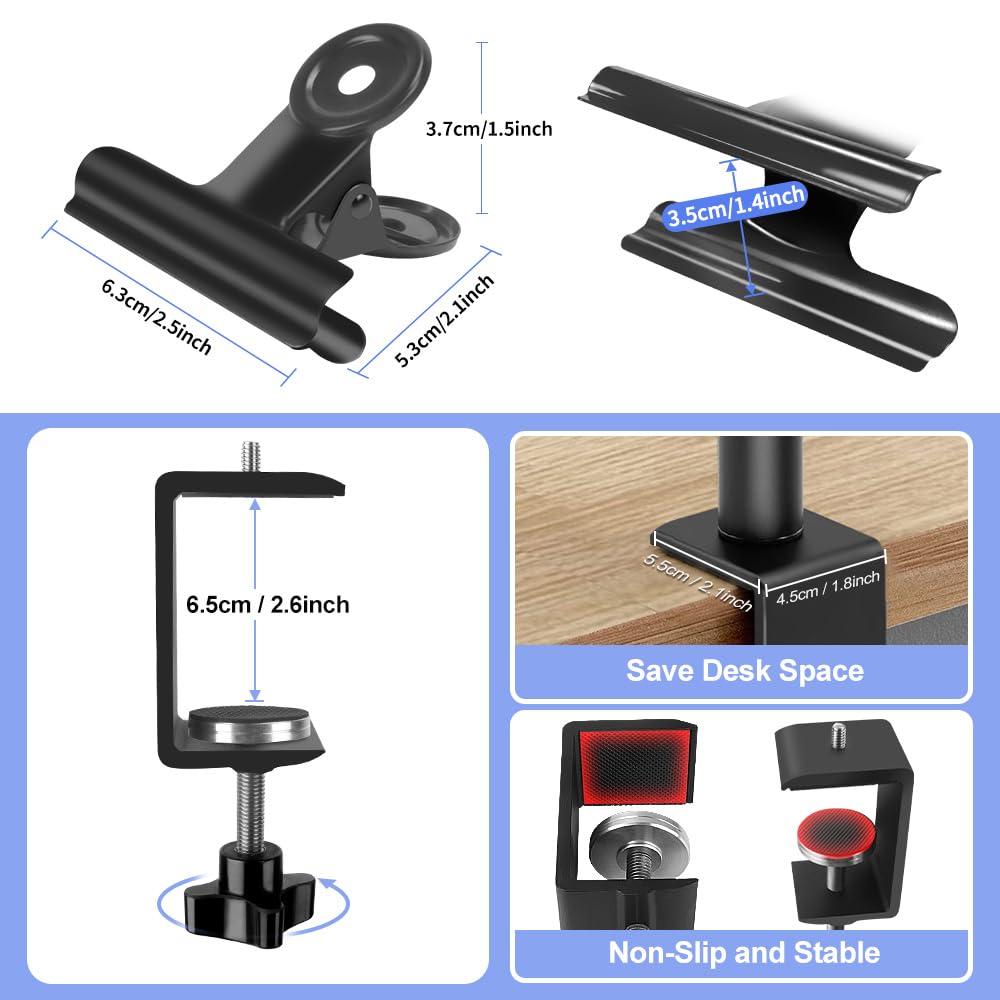 Small Backdrop Stand 3x3.3ft, Adjustable Photo Backdrop Stand Kit with 3 Clamps, Portable Background Stand Support for Parties Photoshoot, Table T-Shape Backdrop Banner Holder for Photography Paper