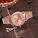Han Shi Watches, Women Fashion Casual Business Eiffel Tower Quartz Wristwatch Round Clock (L, Rose Gold)