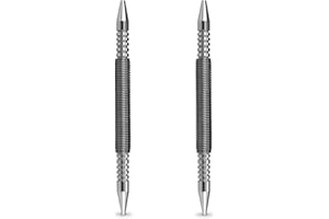 ZATUX 2 Pcs Dual Head Nail Setter 3/32″ and 1/8″ Spring Loaded Nail Set Hammerless Double Ended Nail Punch Tool, 3500 PSI Striking Force Counter Punch