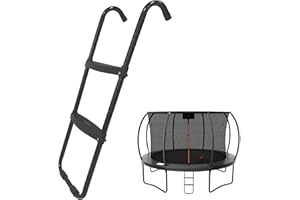 Gardenature Trampoline Ladder, 2-Step Trampoline Steps with Horizontal Wide Steps,Universal Hook,Trampoline Stairs, Trampoline Accessories for Kids Children,Black