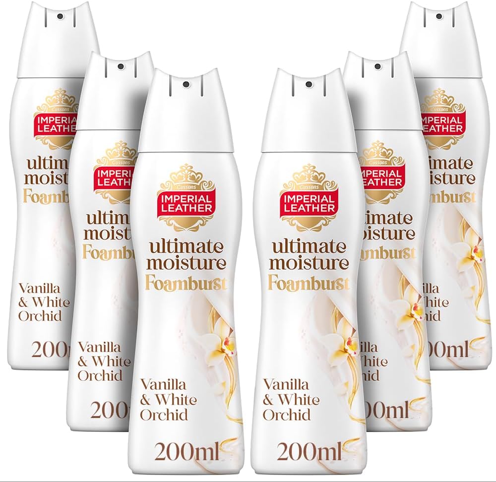 Imperial Leather Ultimate Moisture Foamburst Vanilla White Orchid 200ml x6